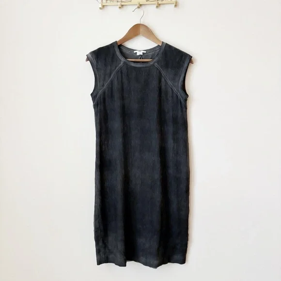 Helmut Lang Cotton Silk Blend Sleeveless Gauze Shift Dress XS Grey - Picture 1 of 7